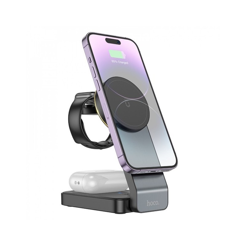 Hoco CQ3 15W 3 in 1 Wireless Charger Base Foldable Fast Charging