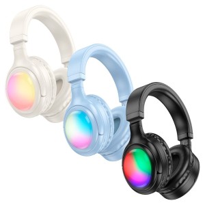 Audífonos Inalámbricos Bluetooth de Cintillo 46Hrs Luces RGB Hoco W48