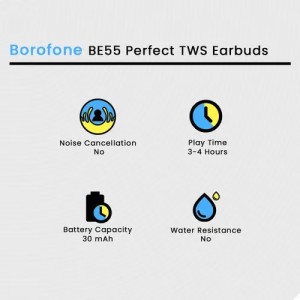 Audífonos Borofone BE55 TWS | Bluetooth 5.3 y Estuche Compacto