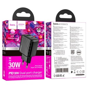 Hoco CS23A 30W PD+QC Charger | Dual Port Fast Charger