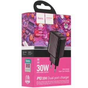 Hoco CS23A 30W PD+QC Charger | Dual Port Fast Charger