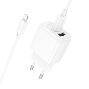 Hoco CS51A 2-USB Charger + Lightning Cable | Fast and Safe Charging