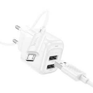 Hoco CS51A 2USB Charger + 12W MicroUSB Cable