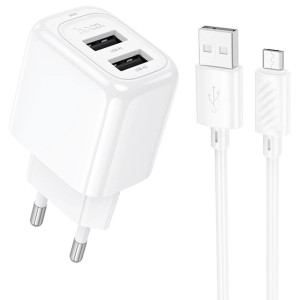 Cargador Hoco CS51A 2USB + Cable MicroUSB 12W