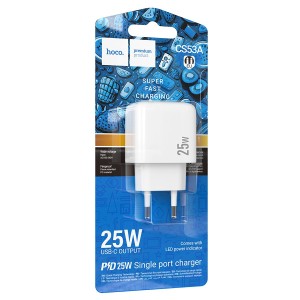 Cargador Hoco CS53A PD 25W USB-C | Rápido, Compacto y Seguro
