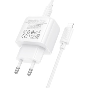 Hoco CS53A PD 25W Fast Charger + Lightning Cable | Compatible with iPhone