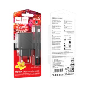 Hoco CS24A 25W Charger with Type-C Cable | Fast and Compact Charging