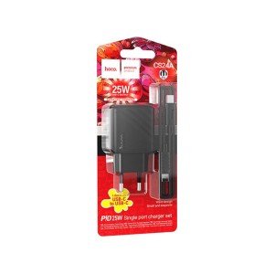 Hoco CS24A 25W Charger with Type-C Cable | Fast and Compact Charging