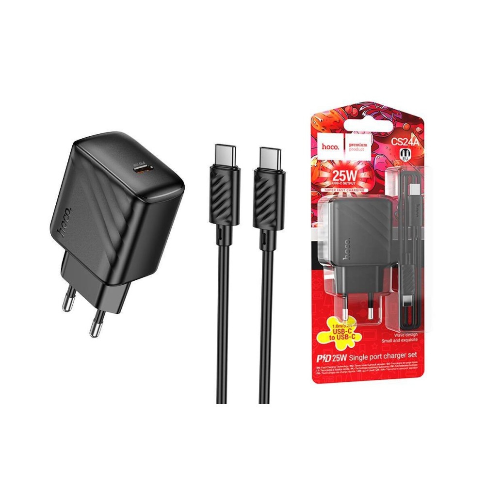Hoco CS24A PD25W Fast Charging Type-C Charger with Type-C Cable