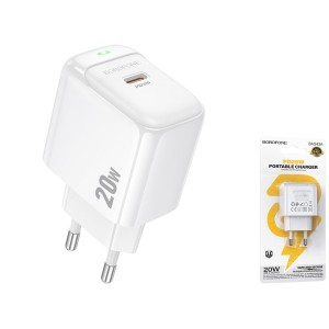 Cargador Borofone BAS43A 20W USB-C | Carga Rápida y Compacta