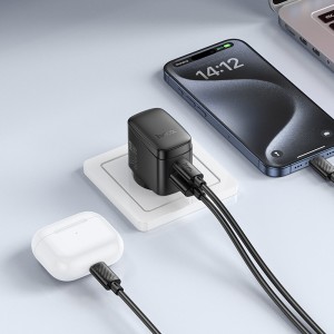 Hoco CS61A 30W Fast Charger with Type-C Cable | Dual USB Port