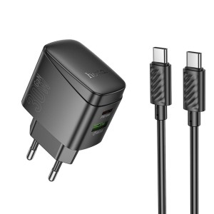 Hoco CS61A 30W Fast Charger with Type-C Cable | Dual USB Port