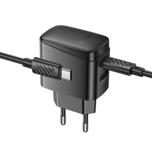 Hoco CS61A 30W Fast Charger with Type-C Cable | Dual USB Port