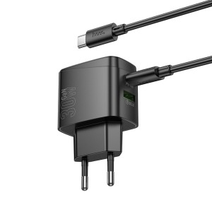 Hoco CS61A 30W Fast Charger with Type-C Cable | Dual USB Port