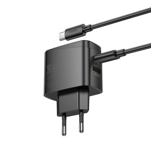 HOCO CS63A 65W Fast Charger + Type-C to Type-C Cable | USB-C + USB-A