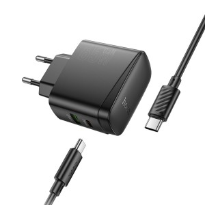 HOCO CS63A 65W Fast Charger + Type-C to Type-C Cable | USB-C + USB-A
