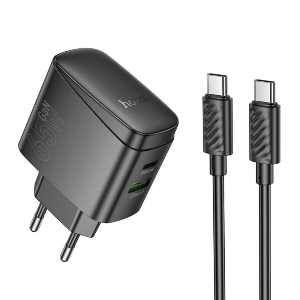 Hoco CS63A 65W PD + USB QC3.0 Dual Charger with Type C to C Cable