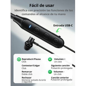 Audífonos Bluetooth Deportivos Hoco ES74 – 30h de batería, Neckband Magnético