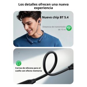 Audífonos Bluetooth Deportivos Hoco ES74 – 30h de batería, Neckband Magnético