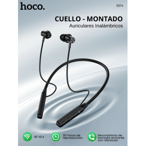 Audífonos Bluetooth Deportivos Hoco ES74 – 30h de batería, Neckband Magnético