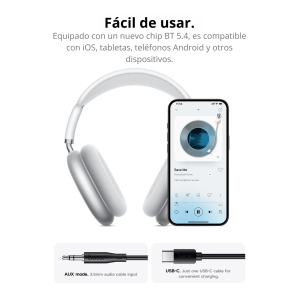 Audífonos Hoco W65 Bluetooth 5.4 HiFi – Hasta 45h de batería | Inalámbricos con Micrófono