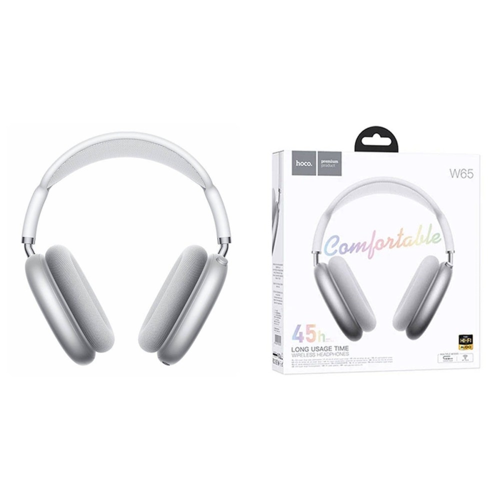 Audífonos Hoco W65 Bluetooth 5.4 HiFi – Hasta 45h de batería | Inalámbricos con Micrófono