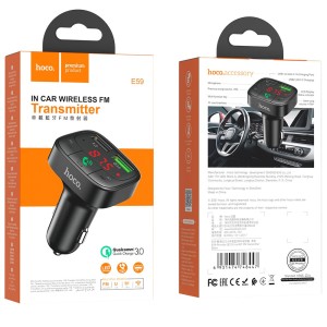Transmisor FM Bluetooth Hoco E59 con Carga Rápida USB QC 3.0