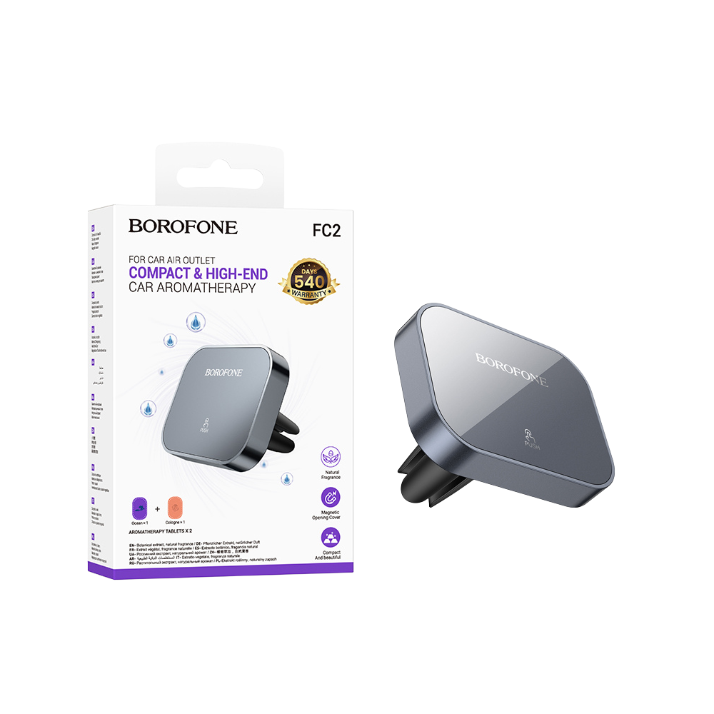 Aromatizador para Auto Borofone FC2 Rejilla Gris