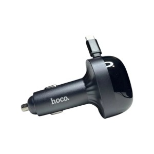 Hoco NZ15 60W Car Charger with Retractable Type-C Cable | PD & QC Fast Charging