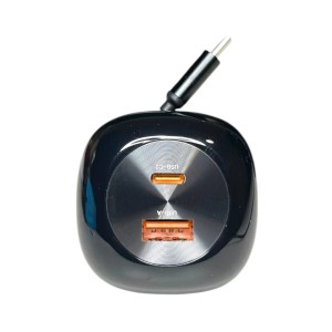 Cargador de Auto Hoco NZ15 60W con Cable Retráctil Tipo-C | Carga Rápida PD y QC