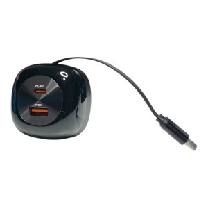 Hoco NZ15 60W Car Charger with Retractable Type-C Cable | PD & QC Fast Charging
