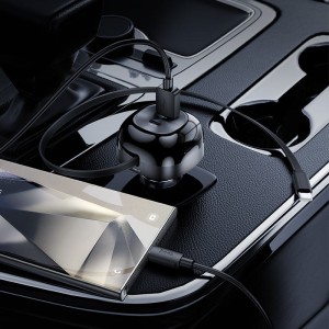 Hoco NZ15 60W Car Charger with Retractable Type-C Cable | PD & QC Fast Charging