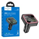 Cargador y Transmisor Bluetooth para Auto RGB 38W Hoco E85 Negro