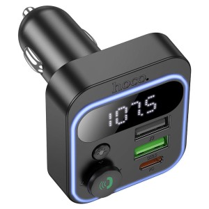 Cargador de Auto Hoco E85 38W con Bluetooth & FM | Carga Rápida PD/QC