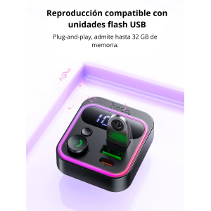 Cargador de Auto Hoco E85 38W con Bluetooth & FM | Carga Rápida PD/QC
