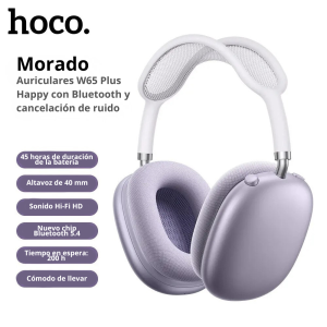 Audífonos Hoco W65 Plus Happy ANC | Bluetooth 5.4, ANC y 45h de Batería – CDCTECNO