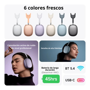 Audífonos Hoco W65 Plus Happy ANC | Bluetooth 5.4, ANC y 45h de Batería – CDCTECNO