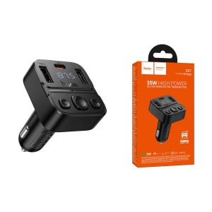 Hoco E87 Delta 35W Bluetooth Car Charger and Transmitter - Black