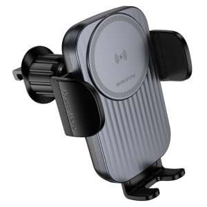 Borofone BH221 15W Wireless Charging Car Mount with Grille Clamping Arm