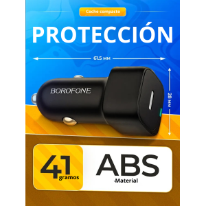 Cargador Auto Borofone BZ34A PD 20W USB-C con Cable Type-C