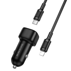 Cargador Auto BOROFONE BZ34A PD 20W USB-C + Cable Lightning