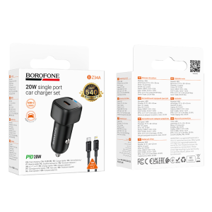 BOROFONE BZ34A PD 20W USB-C Auto Charger + Lightning Cable