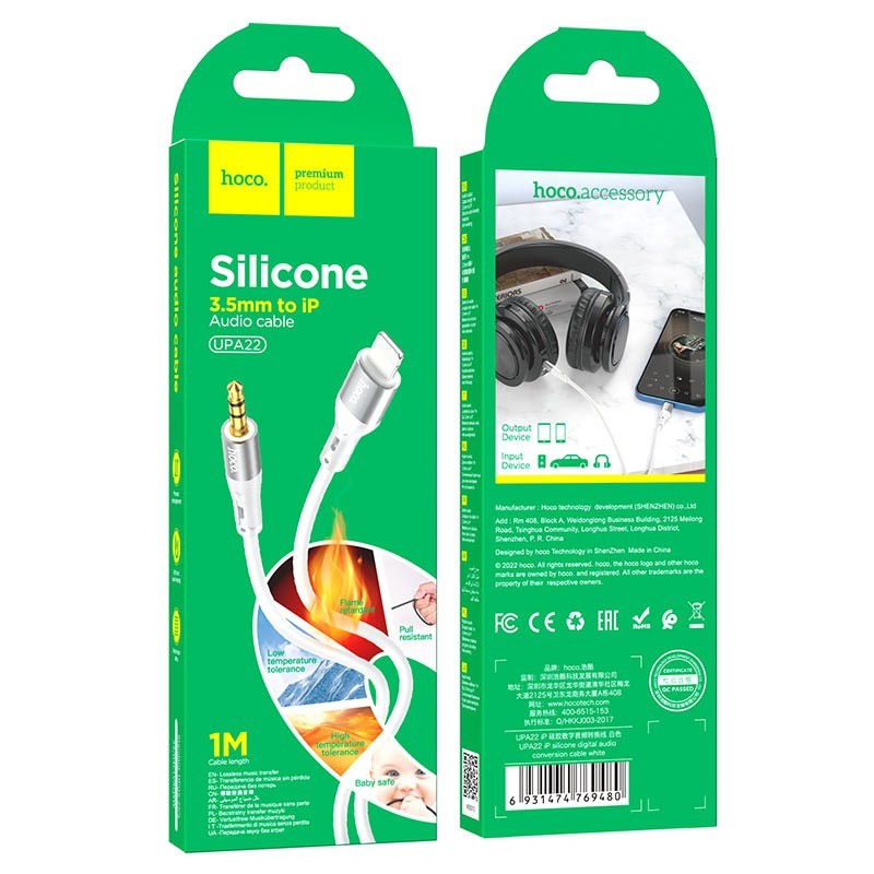 HOCO UPA22 Lightning to 3.5mm Auxiliary Cable | Premium Sound and Durability