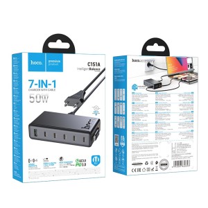 HOCO C151A Modern 50W 6 USB-C + USB Desktop Charger