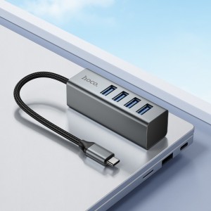 Hub USB Type-C HOCO HB1C 4 en 1 | 4×USB 3.0 Alta Velocidad