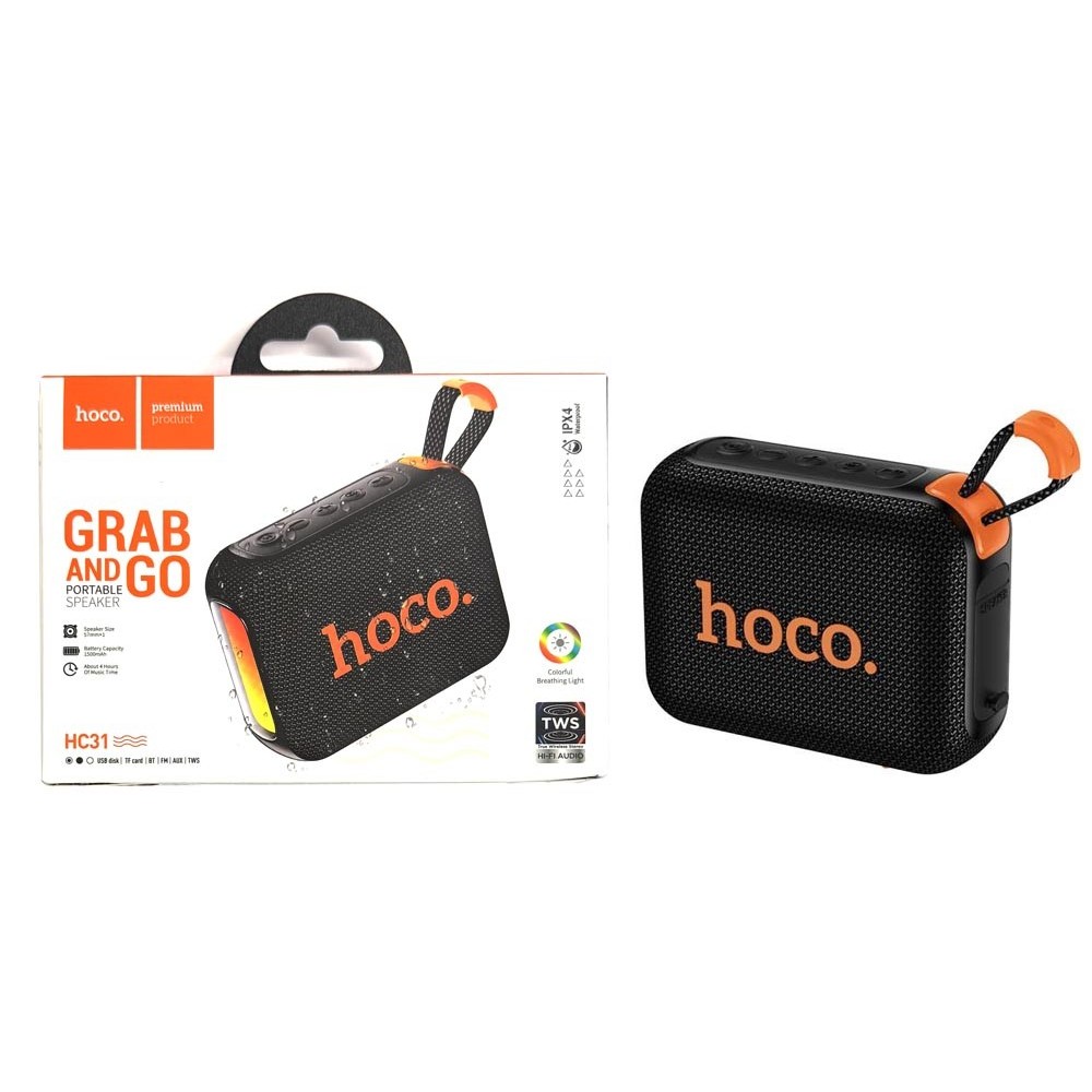 Hoco HC31 TWS Bluetooth 5.4 Speaker with LED Lights and FM Radio