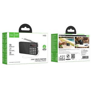 HOCO HI50 Portable Radio Bluetooth 5.3 AM/FM USB TF 5W Black