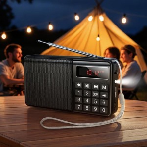 Radio Portátil HOCO HI50 Bluetooth 5.3 AM/FM USB TF 5W Negro