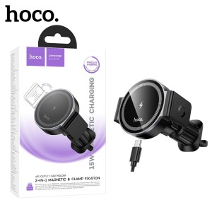 Hoco HW35 2-in-1 Car Mount with Magsafe Wireless Charging and Vent Mount (15W)