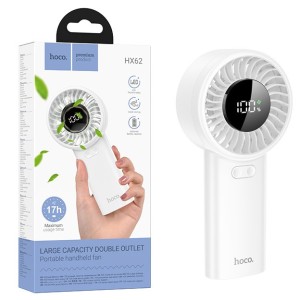 Ventilador Portátil Mini Silencioso De Mano Recargable Hoco Hx62 Blanco